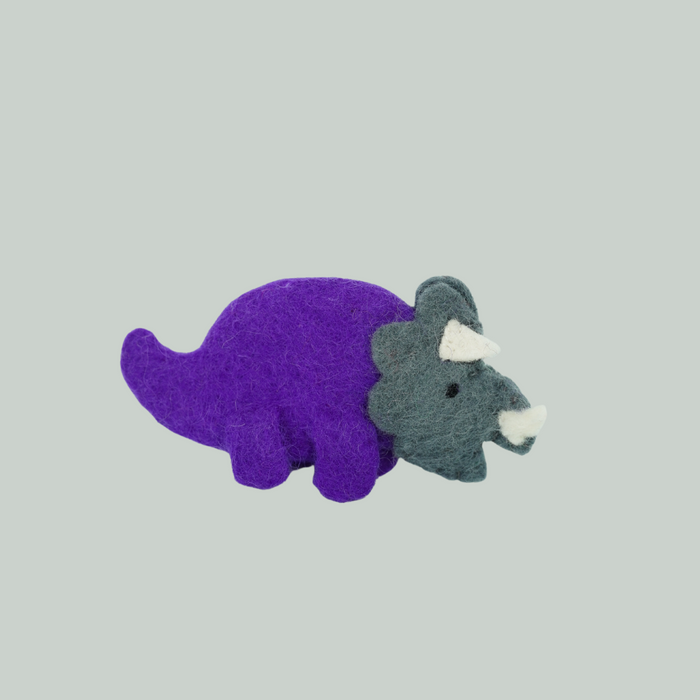 FINGERDUKKE - FILT - DINOSAUR LILLA