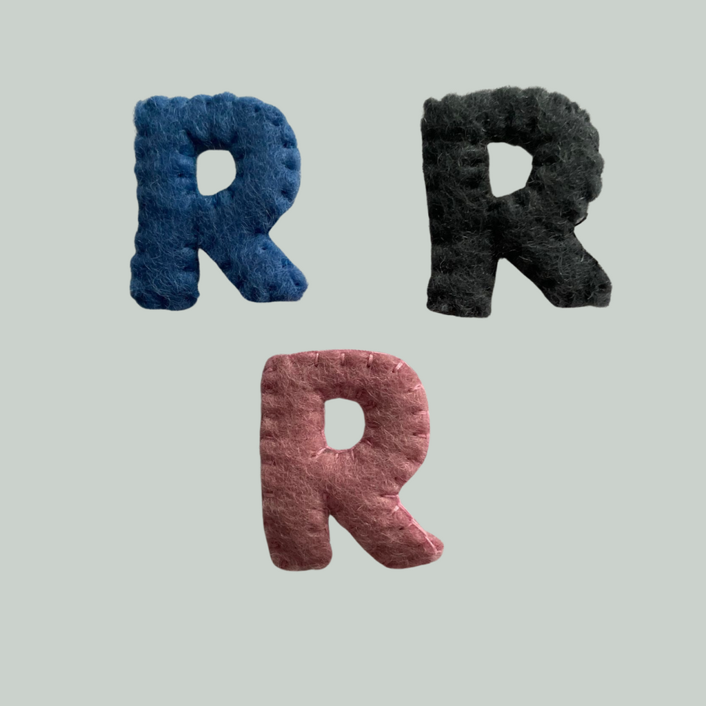 BOGSTAVER - FILT - ALFABET LØSE BOGSTAVER I LYSERØD