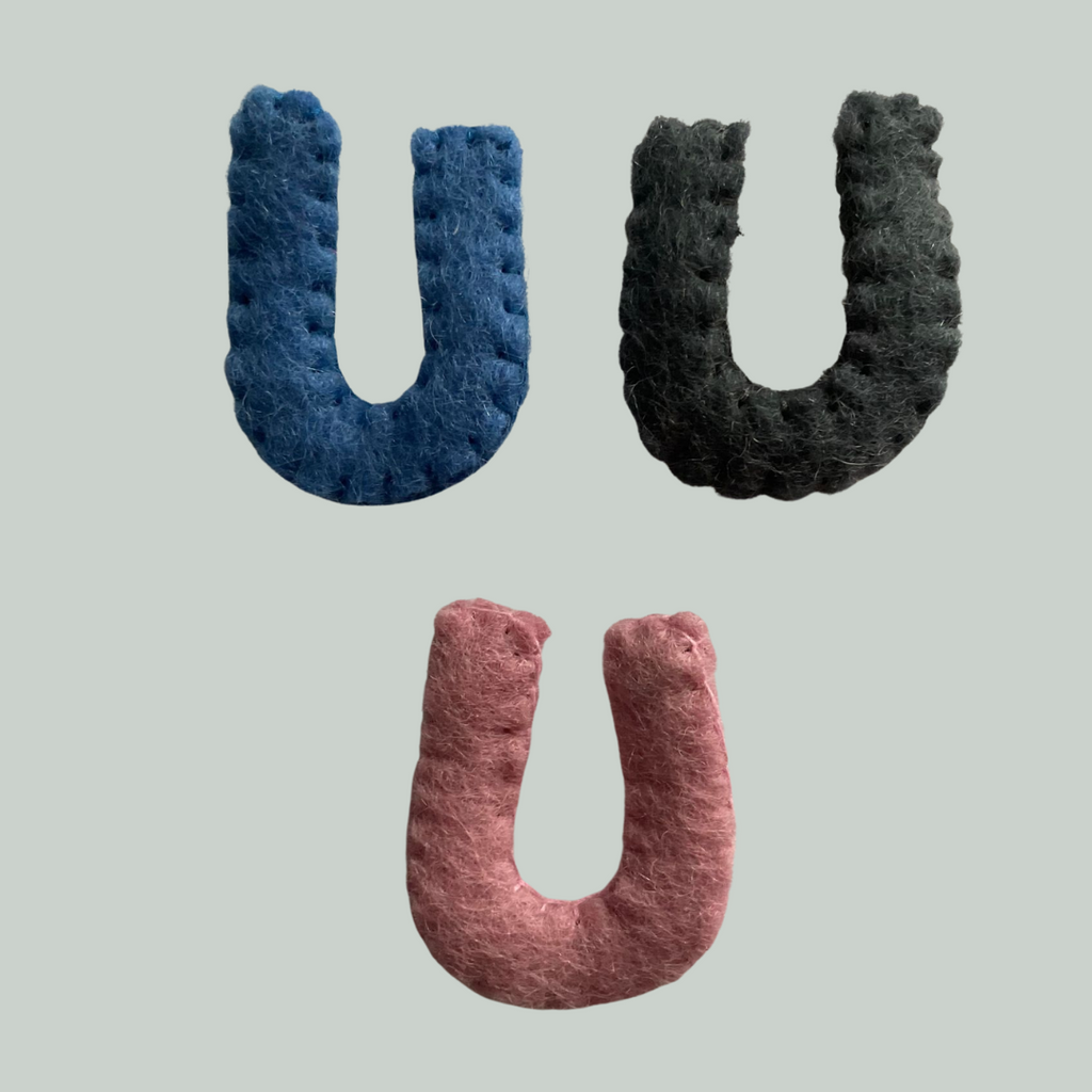 BOGSTAVER - FILT - ALFABET LØSE BOGSTAVER I LYSERØD