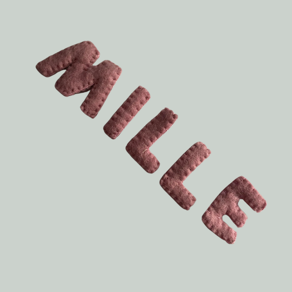 BOGSTAVER - FILT - ALFABET LØSE BOGSTAVER I LYSERØD