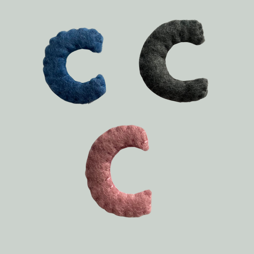 BOGSTAVER - FILT - ALFABET LØSE BOGSTAVER I LYSERØD