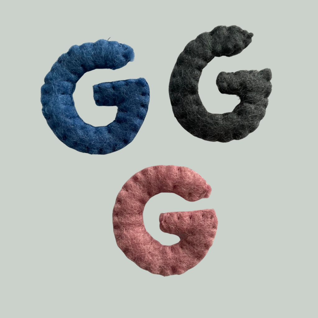 BOGSTAVER - FILT - ALFABET LØSE BOGSTAVER I LYSERØD