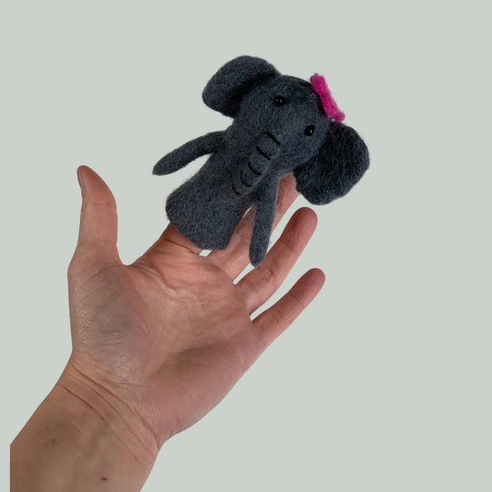 FINGERDUKKE - FILT - ELEFANT