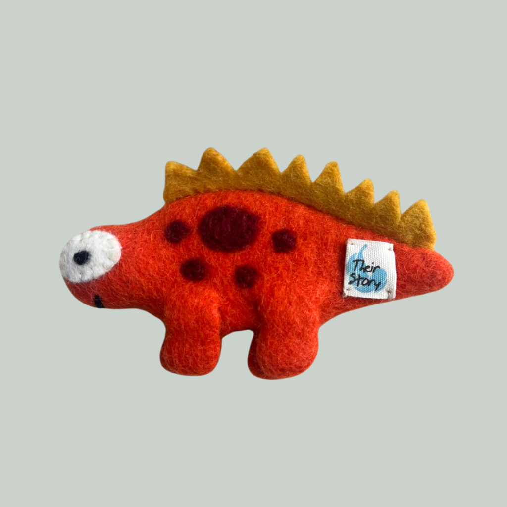 FINGERDUKKE - FILT - STEGOSAURUS