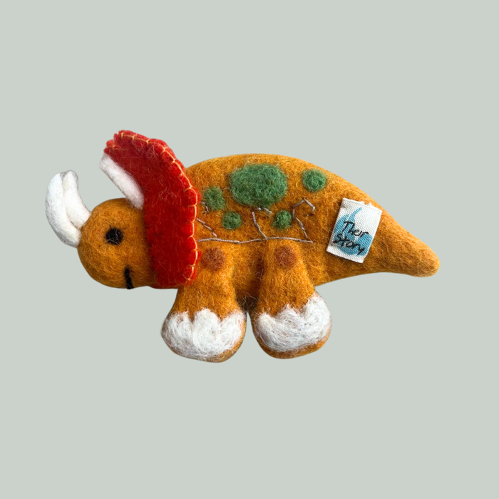 FINGERDUKKE - FILT - TRICERATOPS